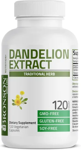 Vista 3 de Bronson Suplemento de extracto de diente de león de alta potencia, apoya la buena salud y el bienestar en general, hierba diurética tradicional, sin