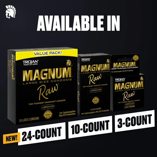 Vista 8 de TROJAN Magnum Raw - Condones de gran tamaño, condones delgados Magnum, 24