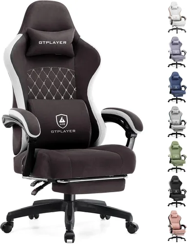 Vista 13 de GTPLAYER Silla Gaming, Silla de Oficina para Computadora con Cojín de Resorte de Bolsillo, Reposabrazos de Conexión y Reposapiés, Silla Ergonómica