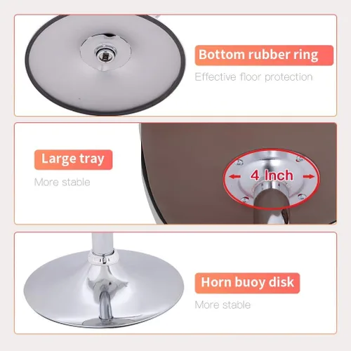 Vista 5 de BestOffice Juego de 2 taburetes de bar Silla giratoria hidráulica moderna de cuero PU (marrón)