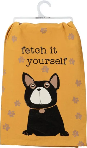 Vista 11 de Primitives by Kathy Toalla de platos de algodón – Beware of Wigglebutts Sentiment, diseño de perro, decoración de cocina/baño, paños de cocina