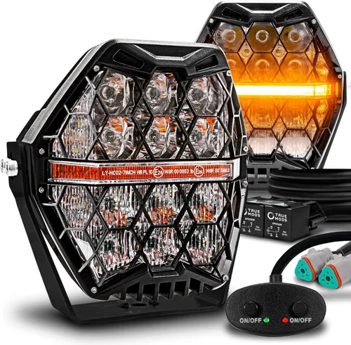 Vista 13 de True Mods Juego de Par de Cubos de Luces LED Ámbar de 3" 120W para Conducción Todoterreno en Zanjas [Luz Marcadora de Señal de Giro Amarilla] Luces