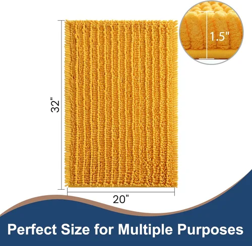 Vista 99 de FLOLEOPA Alfombras de baño de microfibra suave y esponjosa, tapetes de baño absorbentes, antideslizantes, lavables a máquina y de secado rápido