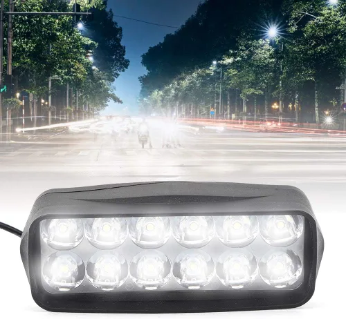 Vista 8 de Keenso Luz LED para motocicleta, luz universal de alto brillo 12V-80V, luces LED eléctricas de conversión de triciclo para motocicleta, bicicleta