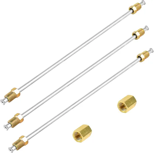 Vista 15 de MuHize Líneas de freno a prueba de óxido de 10" - 3/16" tubo de acero inoxidable resistente con abocinados dobles de precisión y 2 uniones Ajuste