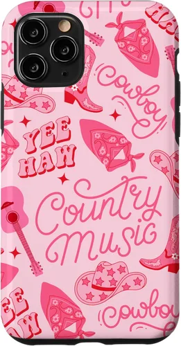 Vista 27 de iPhone 16 Pink Cowboy Country Music Yee Haw Western Design Case