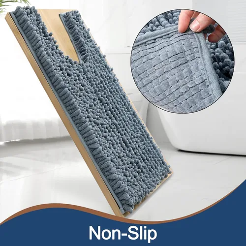 Vista 83 de FLOLEOPA Alfombras de baño de microfibra suave y esponjosa, tapetes de baño absorbentes, antideslizantes, lavables a máquina y de secado rápido