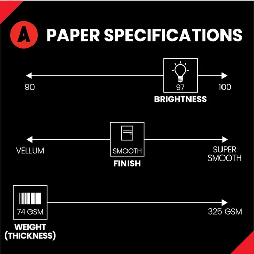 Vista 2 de Accent Opaque - Papel para impresora blanco, papel de copia y texto de 50 libras / Bond de 20 libras de 8.5 x 11 pulgadas, 500 hojas (1 resma)