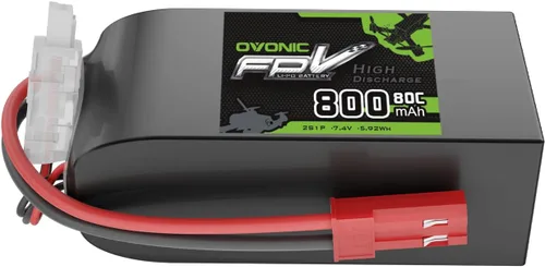 OVONIC Batería Lipo de 7.4V 80C 800mAh 2S con enchufe JST