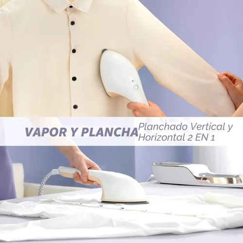 Vista 3 de ZOKEZ Vaporizador de mano para ropa, suela extra grande de 1500 W, tanque desmontable de 11.2 fl oz, uso horizontal y vertical 2 en 1, removedor