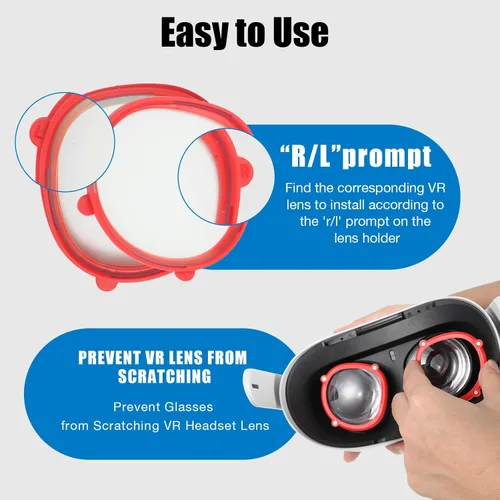 Vista 7 de OOAVR Anti-Blue Light Glasses for Oculus Quest 2,Accessories with Magnetic Alloy Frame and Blue Light-Blocking Lenses,Support The Replacement of