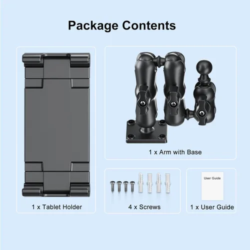 Vista 7 de PLDHPRO Soporte para tablet para tablero de automóvil, base de taladro resistente ajustable de 360°, soporte de 3 etapas compatible con iPad, Galaxy