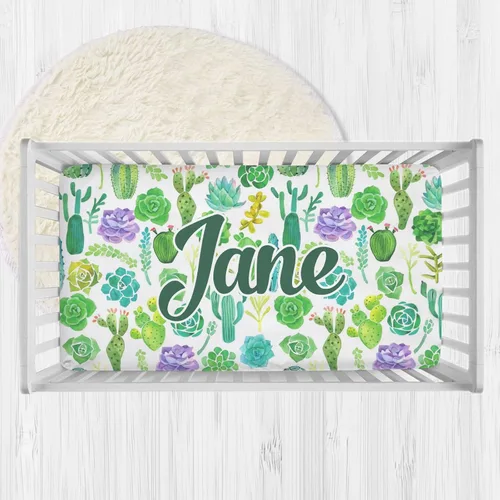 Vista 10 de Sábanas personalizadas para cuna de bebé con nombre, sábanas de colchón personalizadas para cuna para niños y niñas, sábanas bajeras para cuna