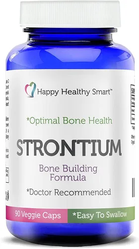 Suplemento saludable de hueso de estroncio número 1 recomendado por médicos en todo el mundo 90, cápsulas vegetales fáciles de tragar fabricadas en