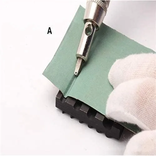 Vista 3 de Afilador de Pingle Tool B para trabajadores de cuero, biseladores de borde, recortadores, ranuras, punzones Herramienta auxiliar para afilar