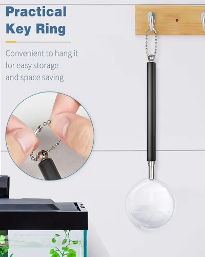 Vista 8 de Red de acuario Pawfly - Red de 5,1 cm para camarones y peces bebés con mango de acero inoxidable extensible para peceras pequeñas y estanques