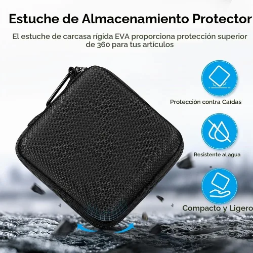 Vista 6 de FINPAC Funda de cargador para MacBook, pequeña bolsa organizadora Negro y gris