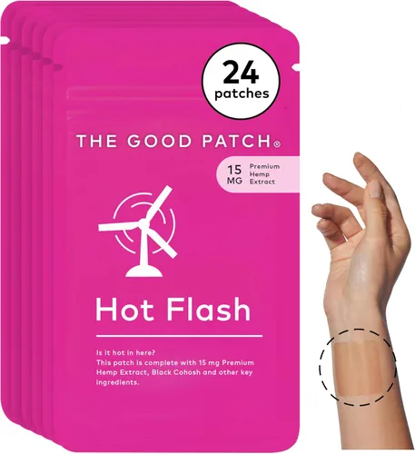 Vista 7 de The Good Patch Parches de menopausia de cáñamo para mujer, liberación sostenida, parche natural con extracto de cáñamo, cohosh negro, pimienta