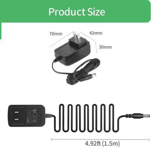 Vista 2 de Paquete de 2 adaptadores de fuente de alimentación de CA a CC 24V 1A, enchufe de 0.217 in x 0.083 in con certificación UL FCC