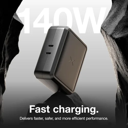 Vista 3 de NOCO XGrid X140: Cargador USB-C de 140W – Adaptador de corriente GaN de doble puerto con PD 3.1, QC 5.0 y PPS – Carga rápida con distribución