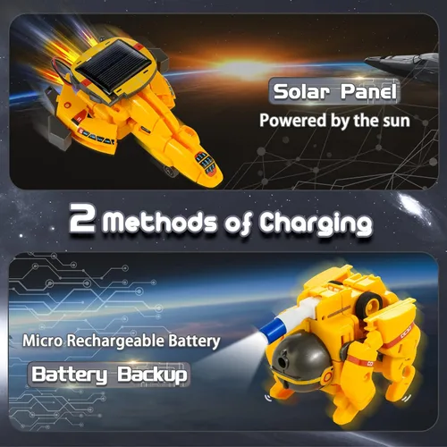 Vista 3 de Juguetes de robot solar 6 en 1, proyectos STEM para niños de 8 a 12 años, kits de ciencia para niños y niñas, energía solar, juguete espacial
