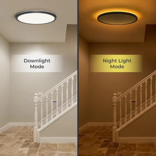 Vista 2 de Matane Lámpara de techo LED de 12 pulgadas con control remoto, luz nocturna cálida de 2000 K, ajustable de 3000 K-6500 K, luces de techo de bajo