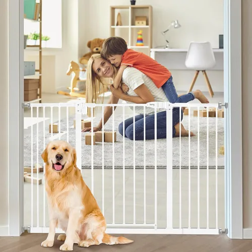 Vista 15 de keny Puerta de bebé de 29 a 42.5 pulgadas para escaleras, puerta de seguridad para perros de cierre automático, montada a presión, fácil de caminar