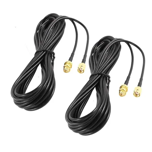 CORONIR Cable de extensión coaxial RP-SMA de 3.3 ft, conector macho a hembra para enrutador LAN inalámbrico puente y extensión de antena celular,