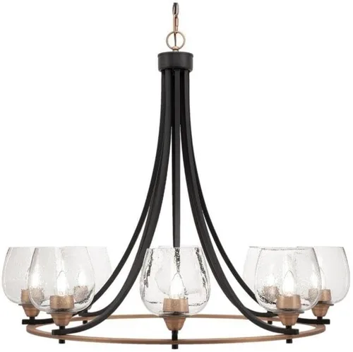 Vista 22 de Toltec Lighting 3408-BN-300 Paramount - Lámpara de araña de 8 luces elevadas, 31 pulgadas de alto y 31.25 pulgadas de ancho, color acabado: níquel
