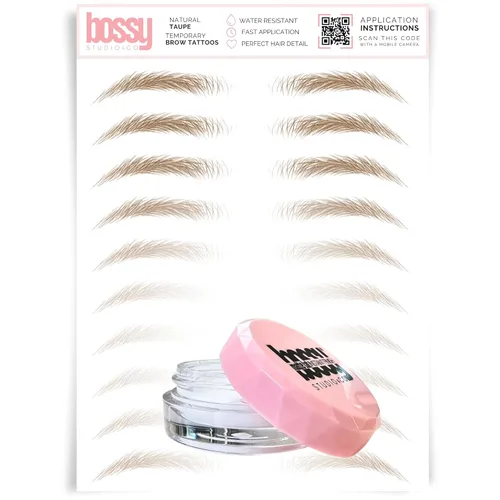 Vista 136 de Brows by Bossy Tatuaje temporal para cejas 8 colores y 6 estilos adhesivos impermeables para cejas, tatuajes falsos para el cabello como pelar
