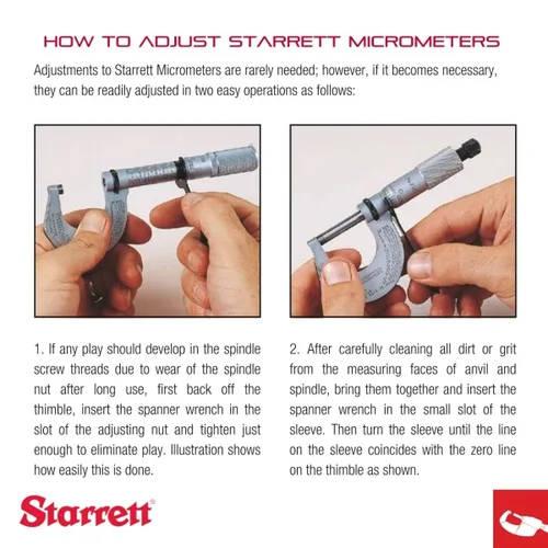 Vista 4 de Starrett Micrómetro exterior con husillo de una pieza, acabado cromado satinado y diseño avanzado de manga, ajuste rápido y fácil, rango de 5-6