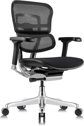 Tempur-Pedic Ergohuman GEN2 Asiento ergonómico para silla de oficina con respaldo medio, brazos ajustables, altura del asiento, bloqueo de Negro