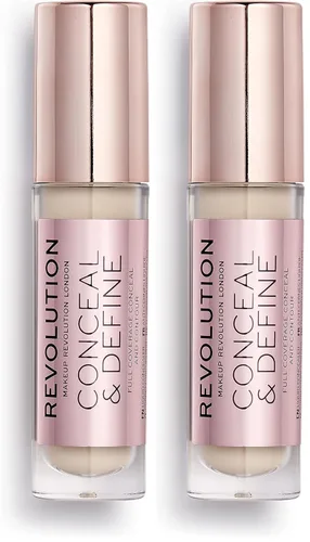 Vista 9 de Revolution Beauty London, Conceal & Define Corrector, cobertura completa y ligero, acabado mate de larga duración, vegano y libre de crueldad, tonos