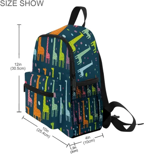 Vista 9 de Giraffes Toddler Backpack Preschool Backpack Travel Bag for 3-8 Years Baby Girl Boy