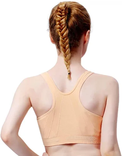 Vista 5 de Brasier deportivo con cierre frontal para mujer, posoperatorio, sin alambres, para yoga
