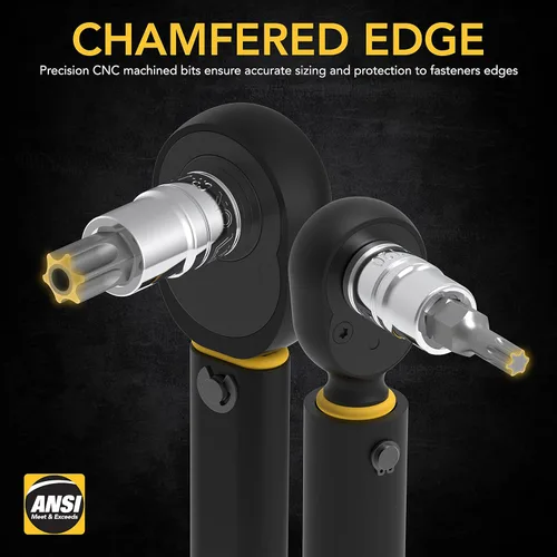 Vista 5 de Lexivon Juego Maestro de Encaje de Brocas TORX, Premium S2 de Acero de Aleación Completo de 34 Piezas, Estrella Sólida y a Prueba