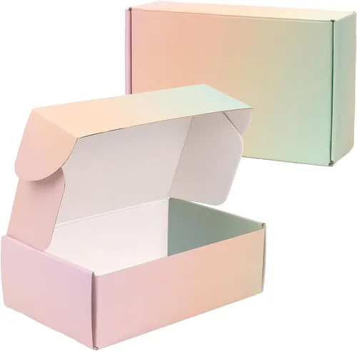 Vista 20 de Paquete de 30 cajas de envío rosas de 7 x 5 x 2 pulgadas para pequeñas empresas, cajas de correo pequeñas para embalaje de envío
