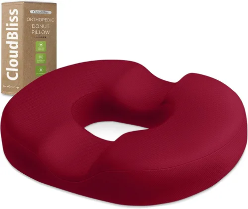 Vista 27 de Cojín de asiento en forma de dona CloudBliss para alivio del dolor de coxis y hemorroides, cojín de silla de espuma viscoelástica para después
