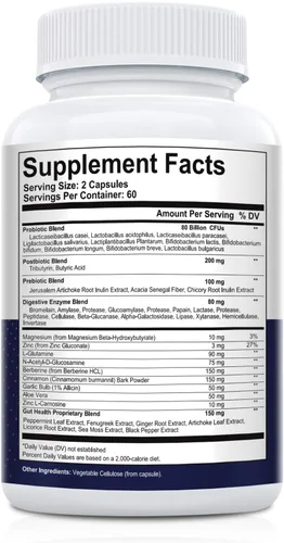 Vista 8 de Migcopat Probiótico Prebiótico, Postbiótico y Enzimas Digestivas para la Salud Digestiva, 80 Mil Millones de UFC Probióticos Soporte Intestinal