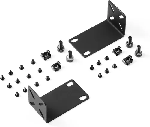 Vista 8 de MokerLink Kit de montaje en rack para interruptores de 10,6 pulgadas, distancia de orificio ajustable 0.551-1.181 in, montaje en un estante