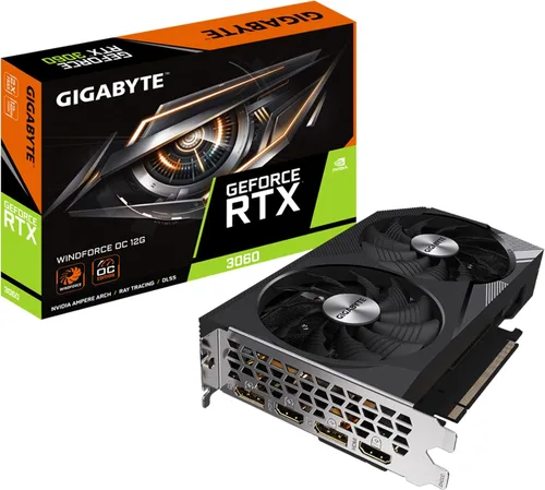 Vista 11 de GIGABYTE Tarjeta gráfica GeForce RTX 3060 Gaming OC 12G (REV2.0), 3 ventiladores WINDFORCE, 12 GB 192 bits GDDR6, tarjeta de video GV-N3060