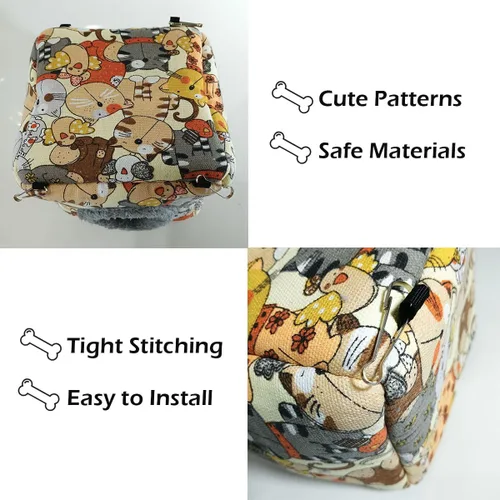 Vista 4 de Hamster Rat Hamster, cama colgante de algodón en forma de cueva adecuada para animales pequeños, hámsters, ratas, ratas, jerbos, azúcar, ardillas