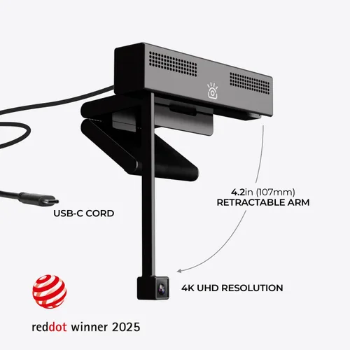Vista 7 de Cámara web iContact Camera Pro 4K HD con contacto visual, micrófono con cancelación de ruido, USB plug and play para Mac y PC certificado por Zoom