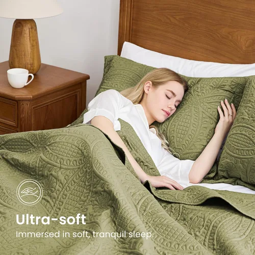 Vista 197 de Edredón de cama tamaño queen Love's cabin, color azul, para cama de verano, de microfibra ligera, estilo moderno, para todas las estaciones, 3