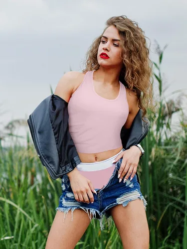 Vista 7 de 4 Pieces Women Basic Crop Tank Top Short Sleeveless Sports Crop Top