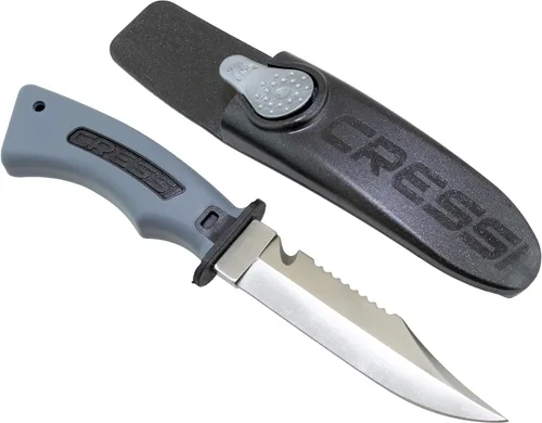 Vista 4 de Cressi Cuchillo compacto de acero inoxidable moderno para uso durante el buceo - Norge diseñado en Italia