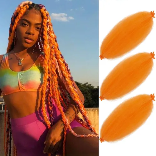 Vista 41 de Cabello afro elástico y trenzado de 30 pulgadas 2 paquetes, cabello preesponjado y trenzado elástico pre-estirado para extensiones de cabello suave