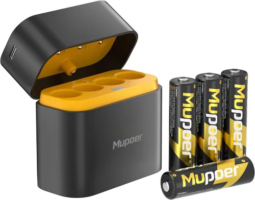 Vista 15 de Mupoer Pilas Recargables AA 4 Unidades, Baterías de Litio AA 1.5V 3600mWh, Batería Recargable Doble A, Pilas Recargables Dos A, Baterías de Ion