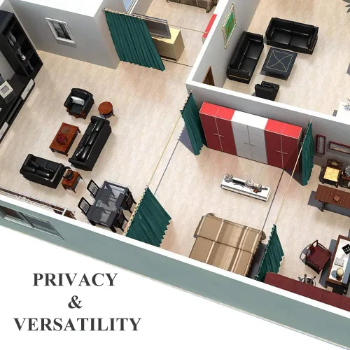 Vista 469 de NICETOWN - Divisor de habitación, cortina opaca divisora de habitación con función de aislamiento térmico, panel para puerta corredera o patio