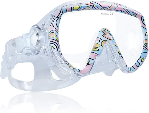 Vista 12 de Tilos Titanica, máscara de lente única para buceo y snorkel (negro, adulto)